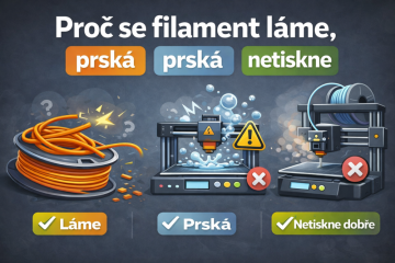 Proč se filament láme, prská nebo netiskne dobře (a jak to rychle poznat)