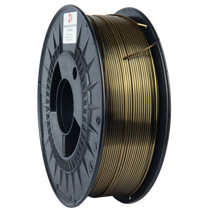 3DPower PLA SILK - Dvoubarevné - Zlatá / Černá - 1kg