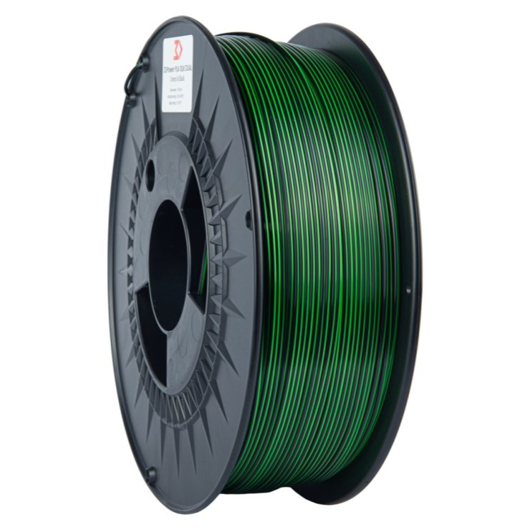 3DPower PLA SILK - Dvoubarevné - Zelená / Černá - 1kg