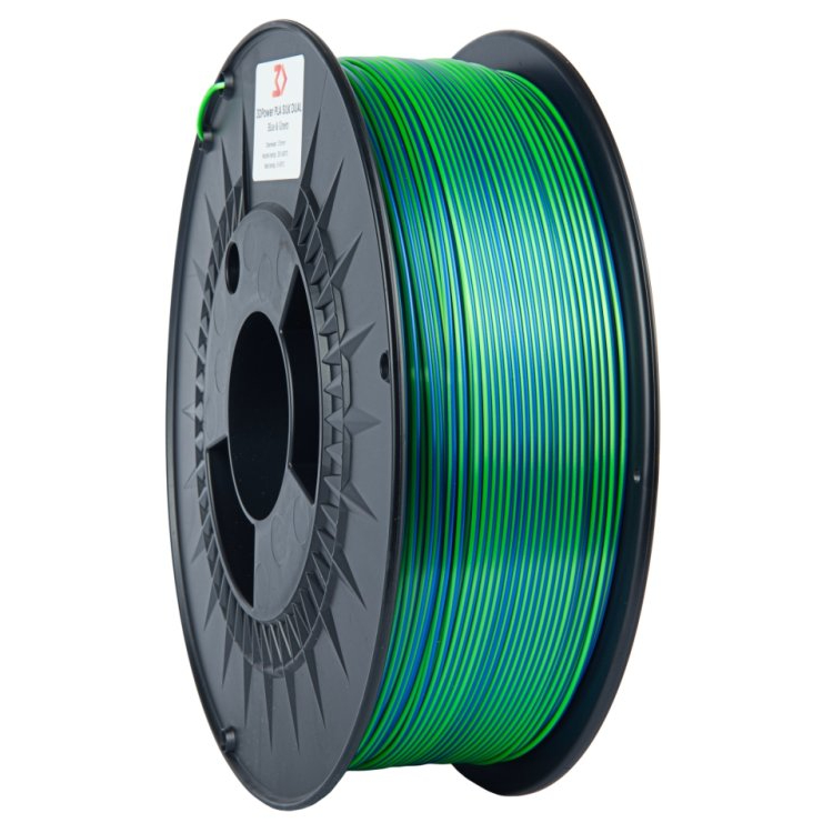 3DPower PLA SILK - Dvoubarevné - Modrá / Zelená - 1kg